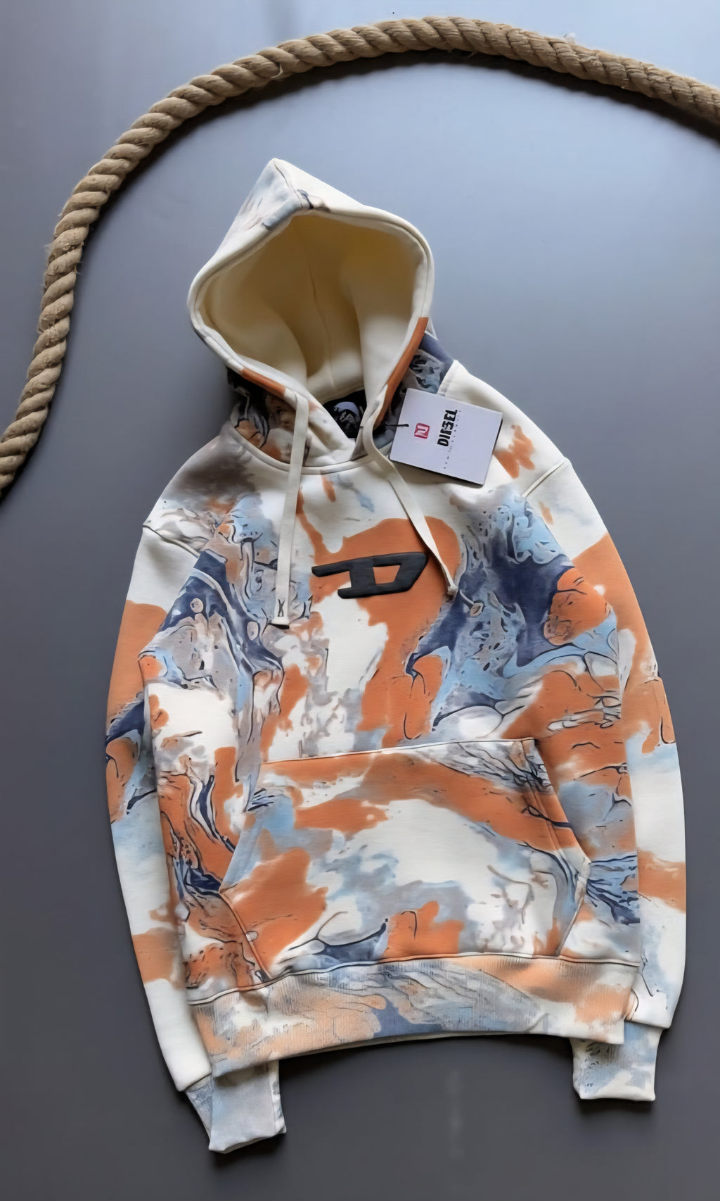 Die-sel Marble Splash Hoodie – Limited Edition Streetwear