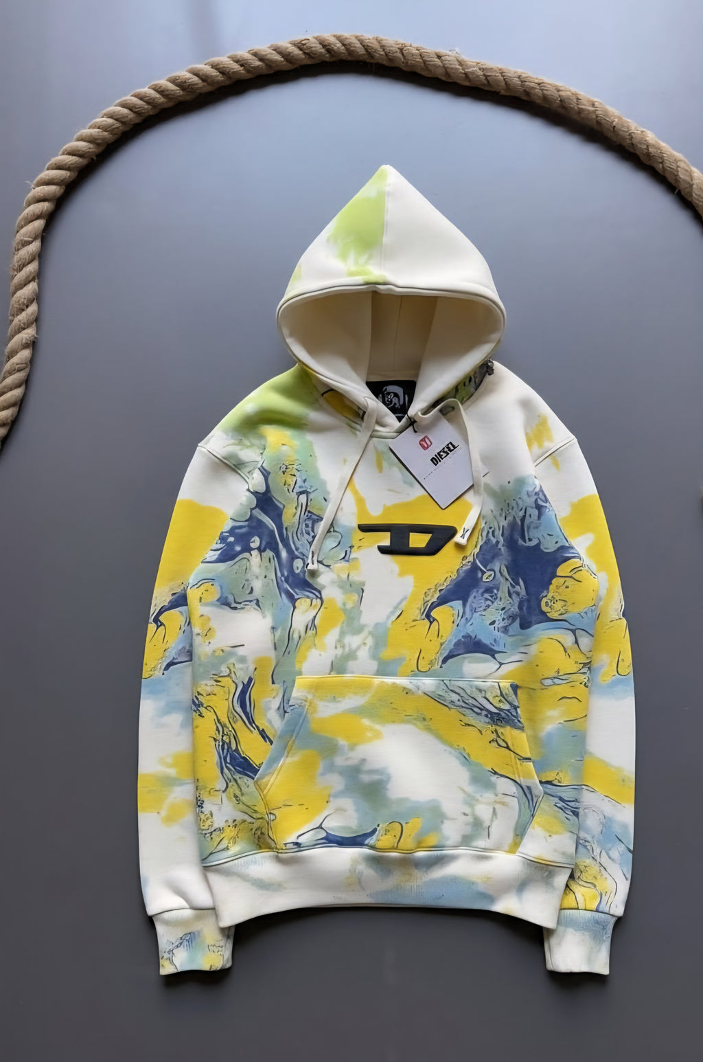 Die-sel Marble Splash Hoodie – Limited Edition Streetwear