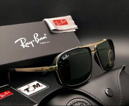 R-B Brand New Stylish Square Black Blaze Sunglass Men's And Women's Sunglass Heavy Quality Matt Black Frame Color And Black lens Sunglass RB-8936