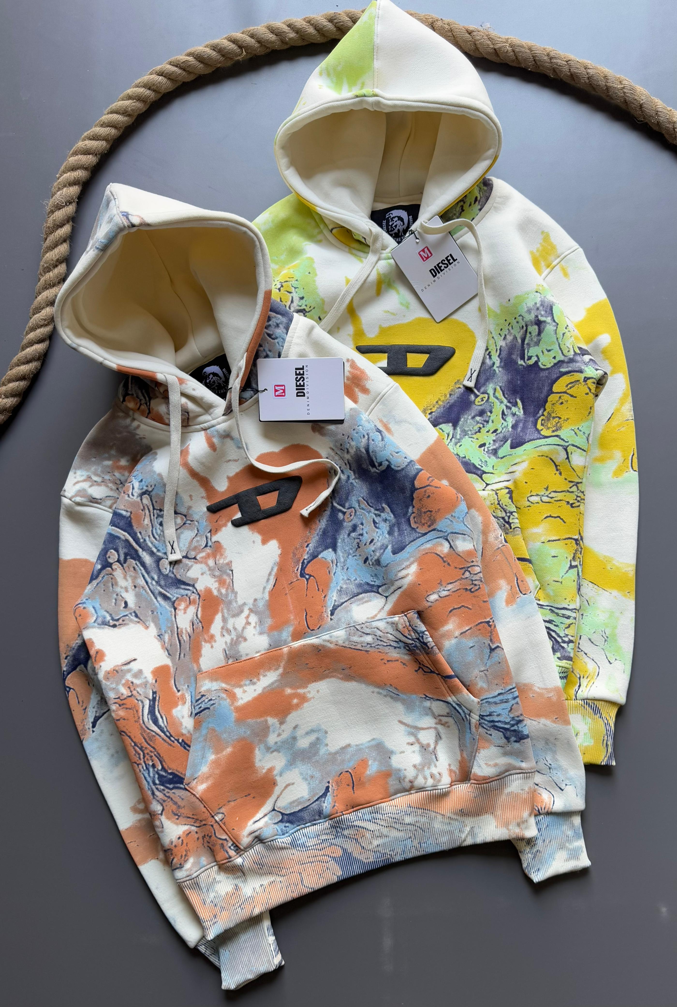 Die-sel Marble Splash Hoodie – Limited Edition Streetwear