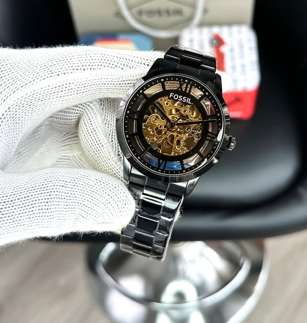 "Fossil Machine Automatic Skeleton Dial Men's Watch for Men Formal Casual - FS-05013