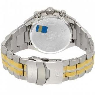 Casio Edifice Chrono-graph Men's Watch With Silver Gold Color & Stainless Steel Strap ED426