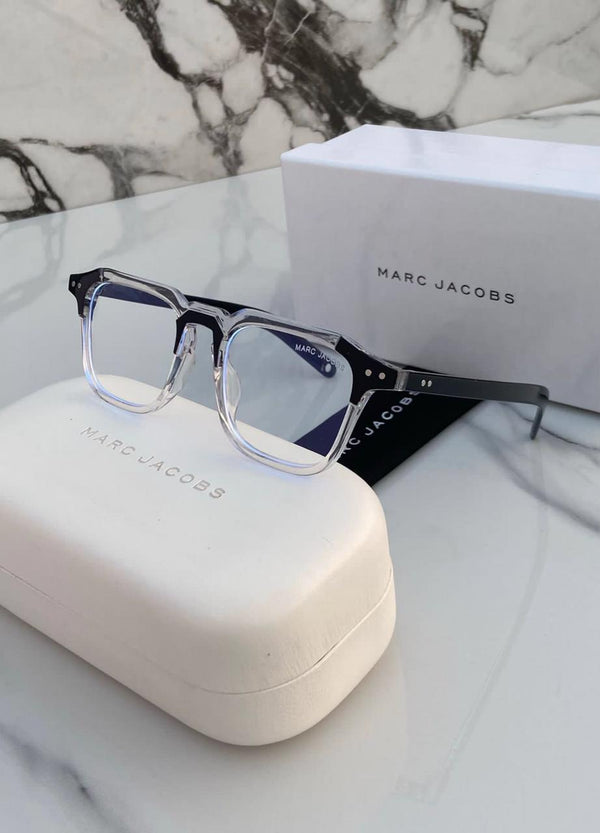 "Branded Square Trans-parent Shade Sunglasses For Men's With Black thick Stick MB-287