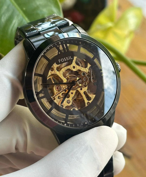 "Fossil Machine Automatic Skeleton Dial Men's Watch for Men Formal Casual - FS-05013