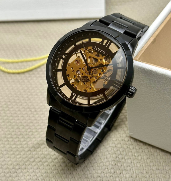 "Fossil Machine Automatic Skeleton Dial Men's Watch for Men Formal Casual - FS-05013