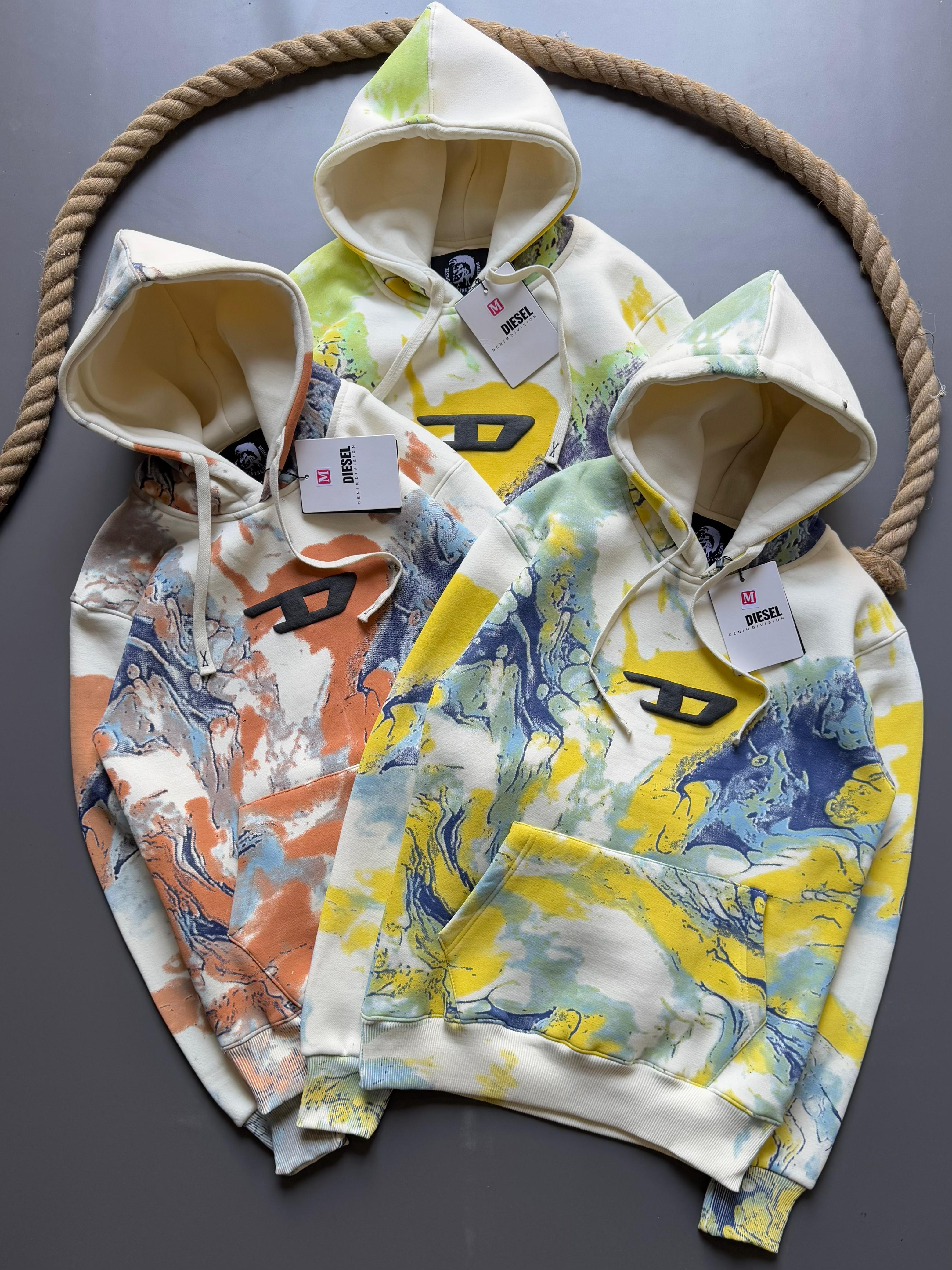 Die-sel Marble Splash Hoodie – Limited Edition Streetwear