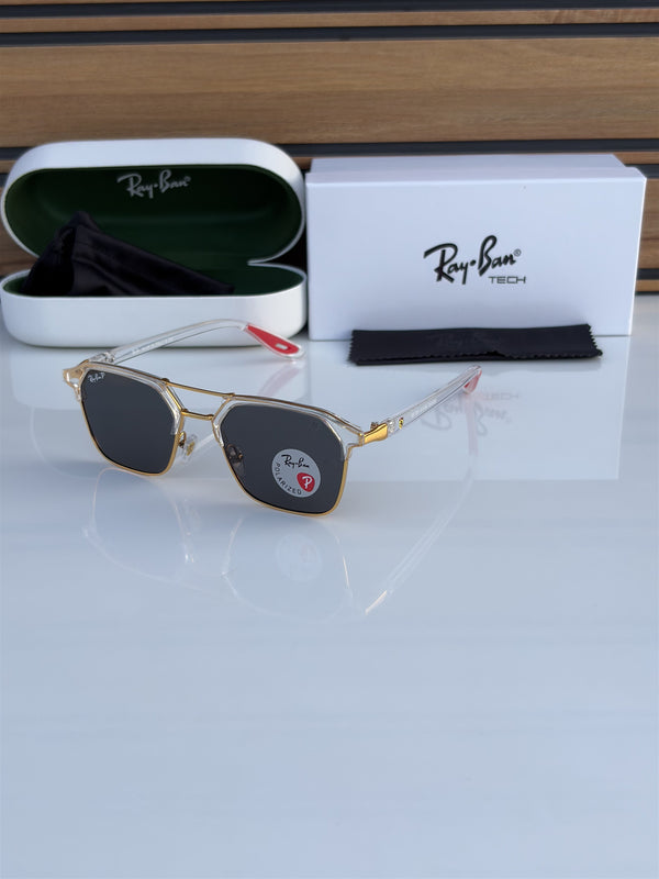 Ray-ban Stylish Black Glass/Transparent Frame Men's And Women's Polarised Sunglass Heavy Quality RB-5491